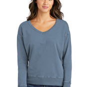Ladies Beach Wash ® Garment Dyed V Neck Sweatshirt