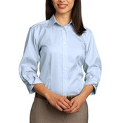 Red House® - Ladies 3/4-Sleeve Dobby Non-Iron Button-Down Shirt. RH61