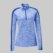 Ladies PosiCharge ® Electric Heather Colorblock 1/4 Zip Pullover