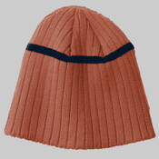 Rib Knit Beanie with Stripe