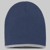 8" Bottom-Striped Beanie