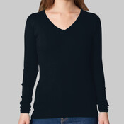 4376 Baby Rib L/S V-Neck