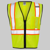 Unisex Economy Contrasting Vest with Zippered Front