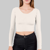 8379 L/S Cotton Spandex Jersey Crop Top