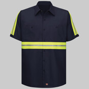 Men's Enhanced Visibility Short Sleeve Cotton Work Shirt
