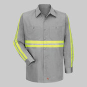 Men's Tall Enhanced Visibility Long Sleeve Cotton Work Shirt