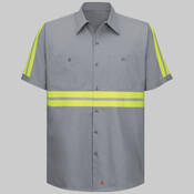 Men's Tall Enhanced Visibility Short Sleeve Cotton Work Shirt