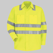 Men's High Visibility Safety Long Sleeve Work Shirt