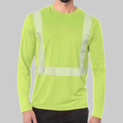 Unisex USA-Made Hi-Visibility Long Sleeve Performance T-Shirt - Segmented Tape