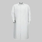 Unisex Gripper-Front Pocketless Butcher Coat With Knit Cuffs