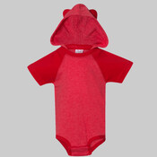 Infant Fine Jersey Raglan Bodysuit with Hood & Ears