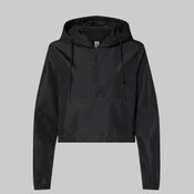 Women's Lightweight Quarter-Zip Pullover Crop Windbreaker