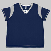 Women's Curvy Lace Up Fine Jersey Tee