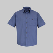 Men's Mini-Plaid Uniform Short Sleeve Shirt