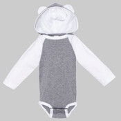 Infant Fine Jersey Character Hooded Long Sleeve Bodysuit with Ears