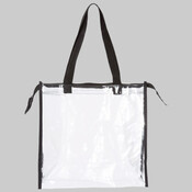 Clear Zippered Tote with Full Gusset