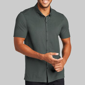 Stretch Pique Full Button Polo