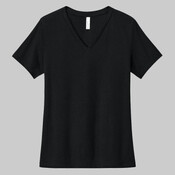 Women's Relaxed Heather CVC V Neck Tee