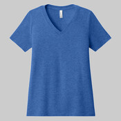 Women's Relaxed Heather CVC V Neck Tee