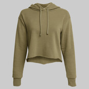 Women's Laguna Sueded Raw Edge Crop Hoodie Sweatshirt