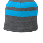 Fleece Lined Striped Beanie Cap