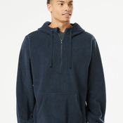 Men's Polar Fleece Quarter-Zip Hooded Pullover