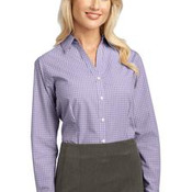 Ladies Plaid Pattern Easy Care Shirt. L639