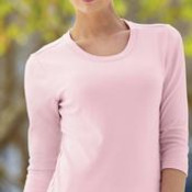 Port Authority® - Ladies Modern Stretch Cotton 3/4-Sleeve Scoop Neck Shirt. L517