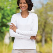 Port Authority® - Ladies Modern Stretch Cotton Long Sleeve Scoop Neck Shirt. L518